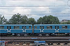 Вагоны типа 81-714.5 № 0705 и 81-714 № 0480 на станции "Мытищи"