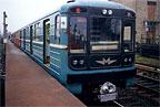 Состав из вагонов типа 81-717/81-714 в тупиках за станцией "Выхино"